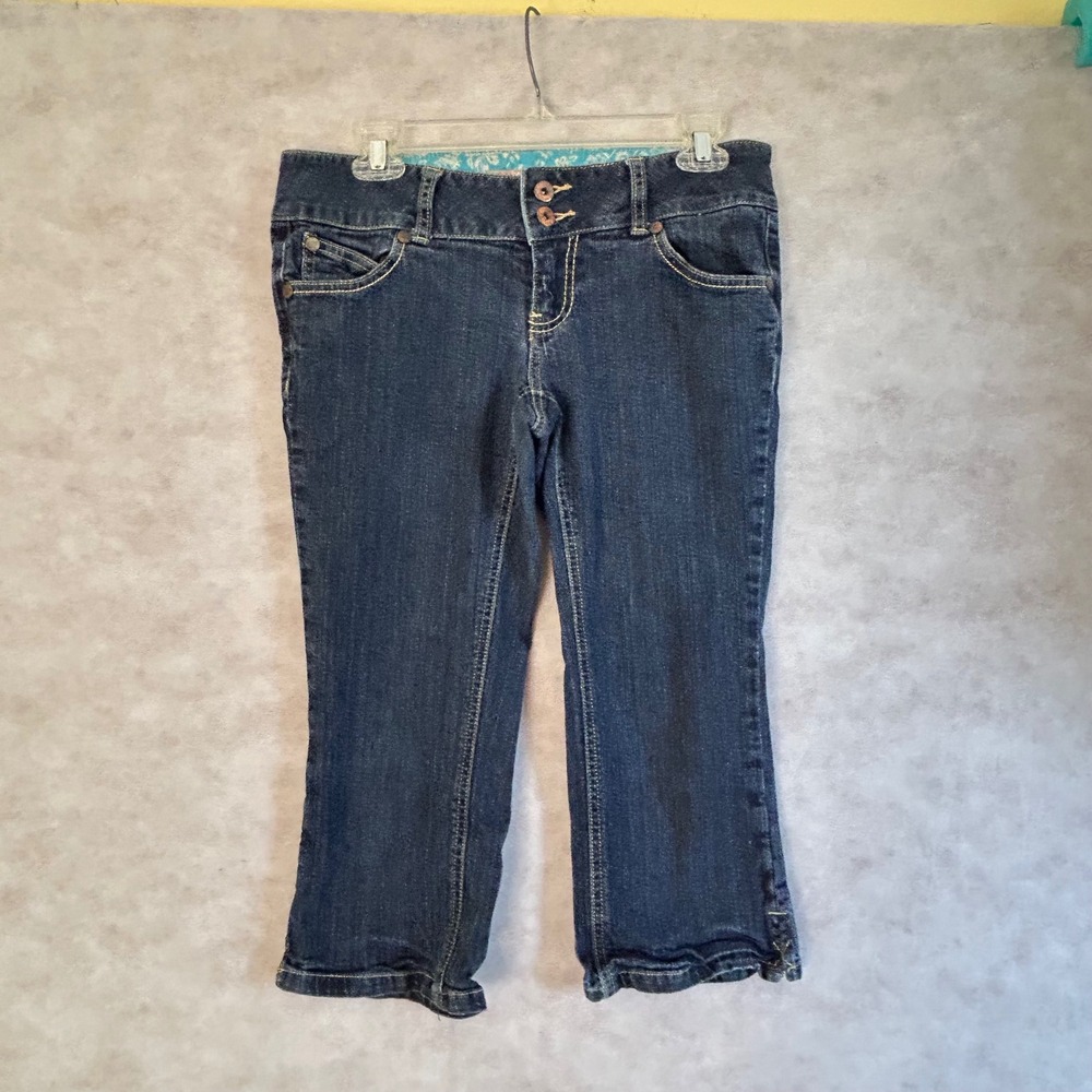 Arizona‎ Jean Company Womens Dark Wash Stretch Denim Capris Size 7 Y2K Cropped